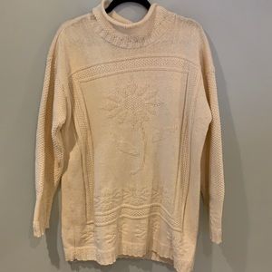 Vintage Weathervane Yellow Sunflower Chunk Sweater